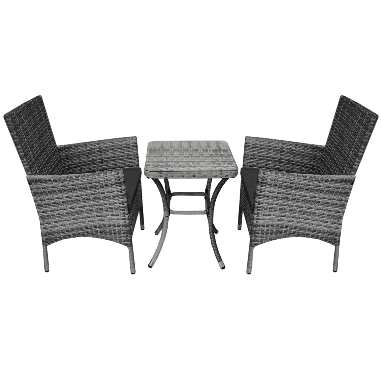 Jardí Rattan Bistro Set Grey