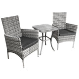 Jardí Rattan Bistro Set Light Grey