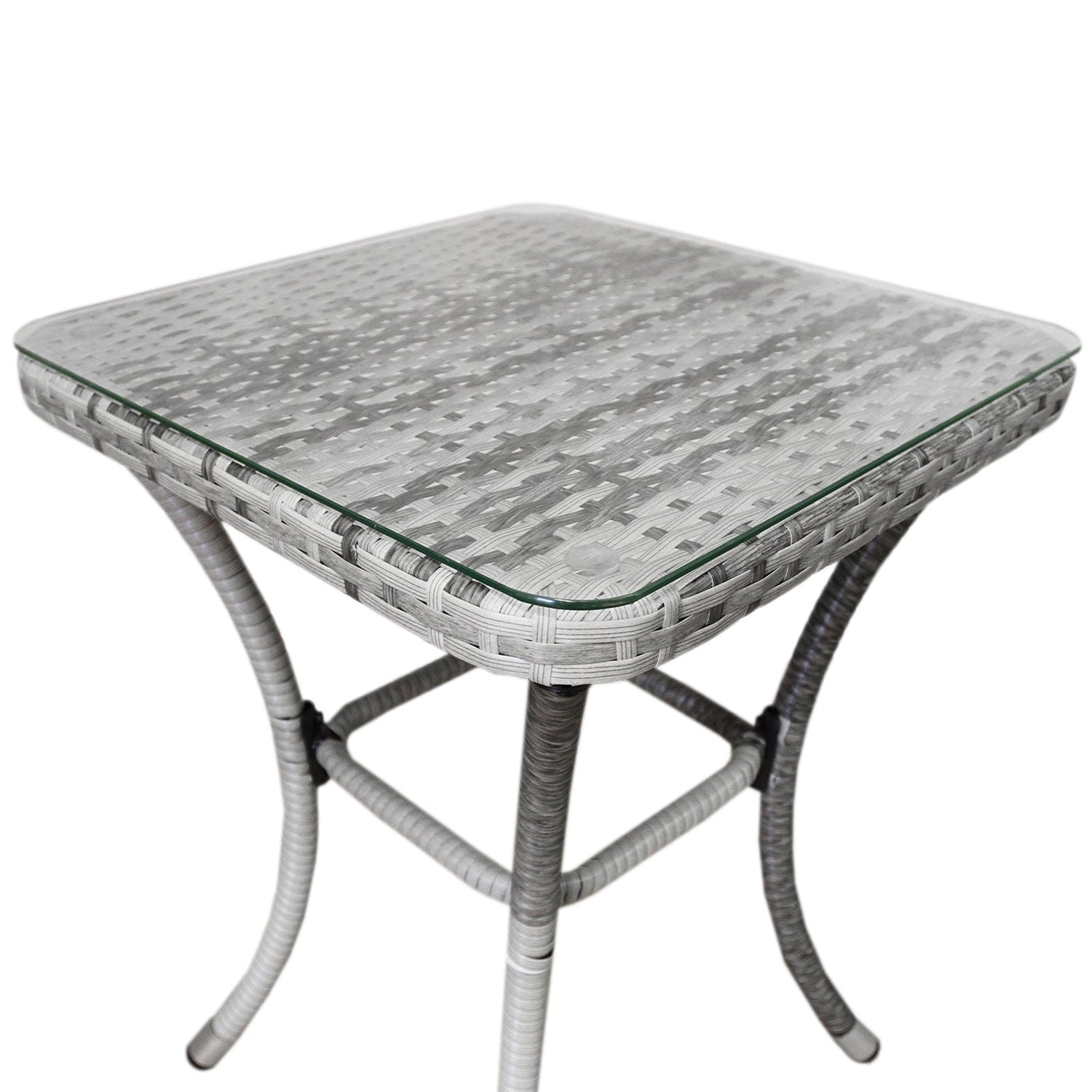 Jardí Rattan Bistro Set Light Grey