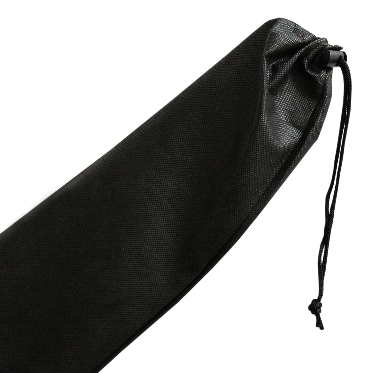 Durable black storage bag with a textured surface and drawstring closure, designed for the MAXBLAST Powered Chimney Sweep 9m