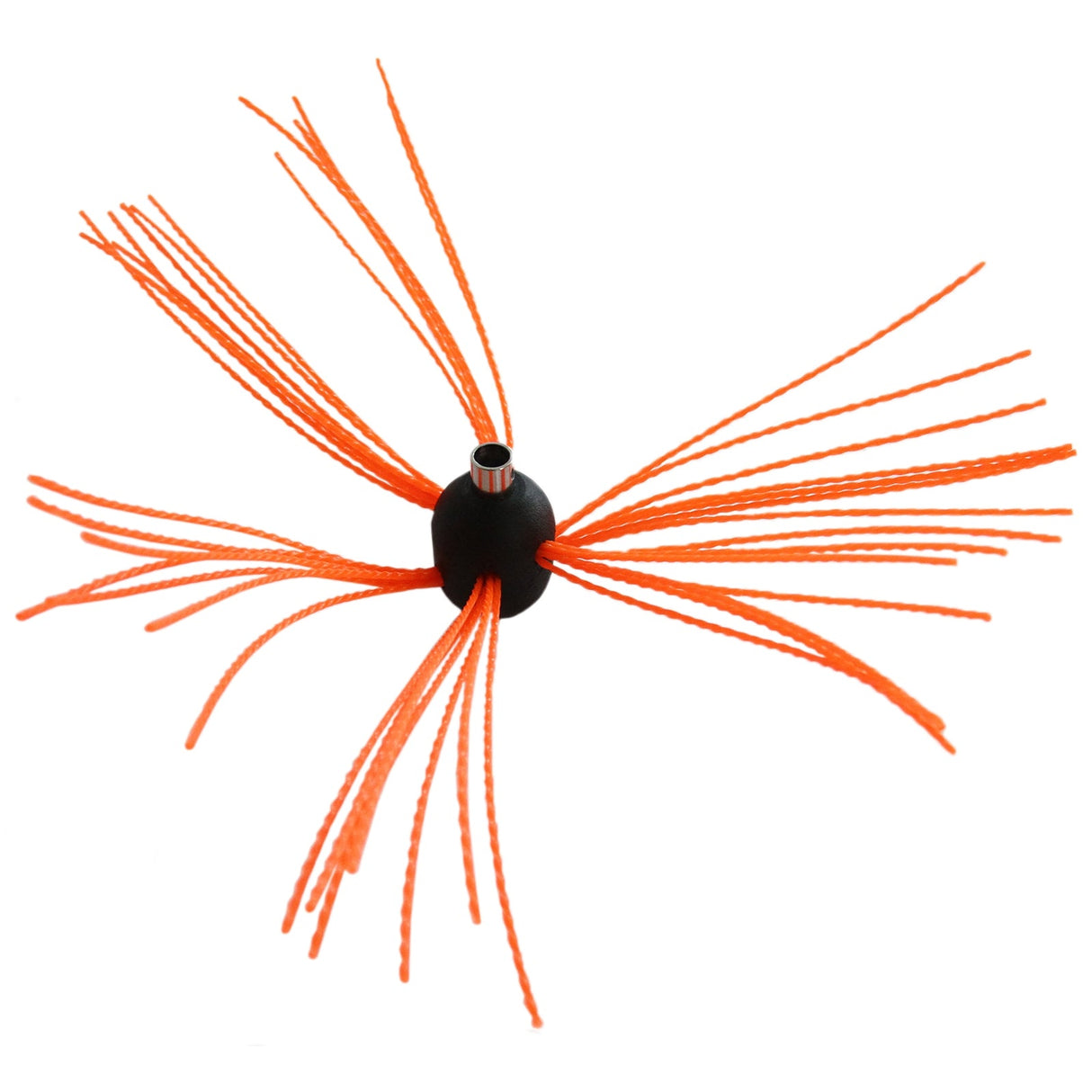Bright orange nylon bristles radiate from a central black hub, designed for efficient cleaning in the MAXBLAST Powered Chimney Sweep 11m