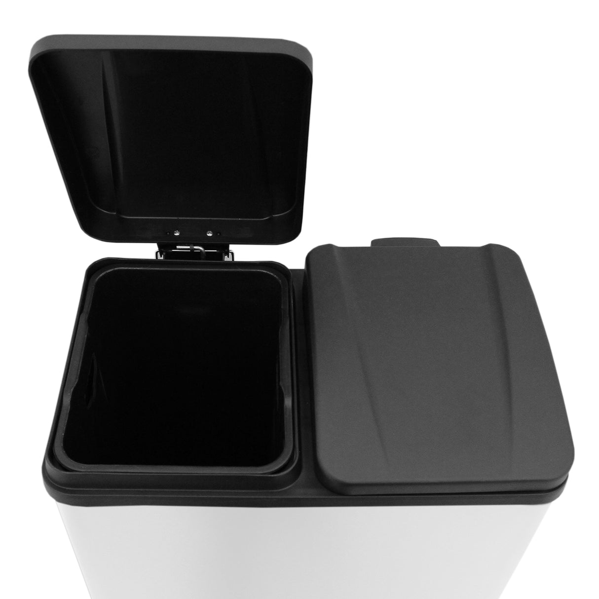 60L Dual Pedal Bin In White
