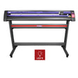 Vinyl cutter with a 1350mm cutting width, featuring a sleek black and red design, LED light guide, and sturdy stand for stability