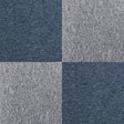 Storm blue and platinum grey carpet tiles arranged in a checkerboard pattern, featuring a soft, textured surface ideal for modern interiors
