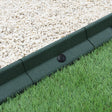 Flexible green lawn edging, 1.2m long, features a textured surface and smooth finish, separating gravel from grass for a neat garden look