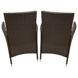 Jardí 2-Seater Rattan Bistro Brown Set with Cushions & Rain Cover
