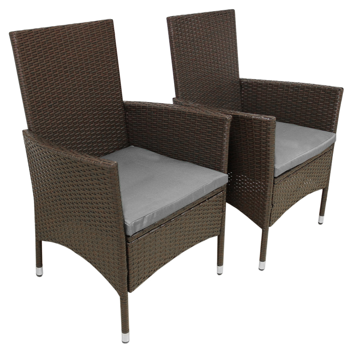 Jardí 2-Seater Rattan Bistro Brown Set with Cushions & Rain Cover
