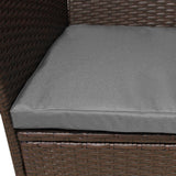Jardí 2-Seater Rattan Bistro Brown Set with Cushions & Rain Cover