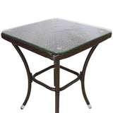 Jardí 2-Seater Rattan Bistro Brown Set with Cushions & Rain Cover