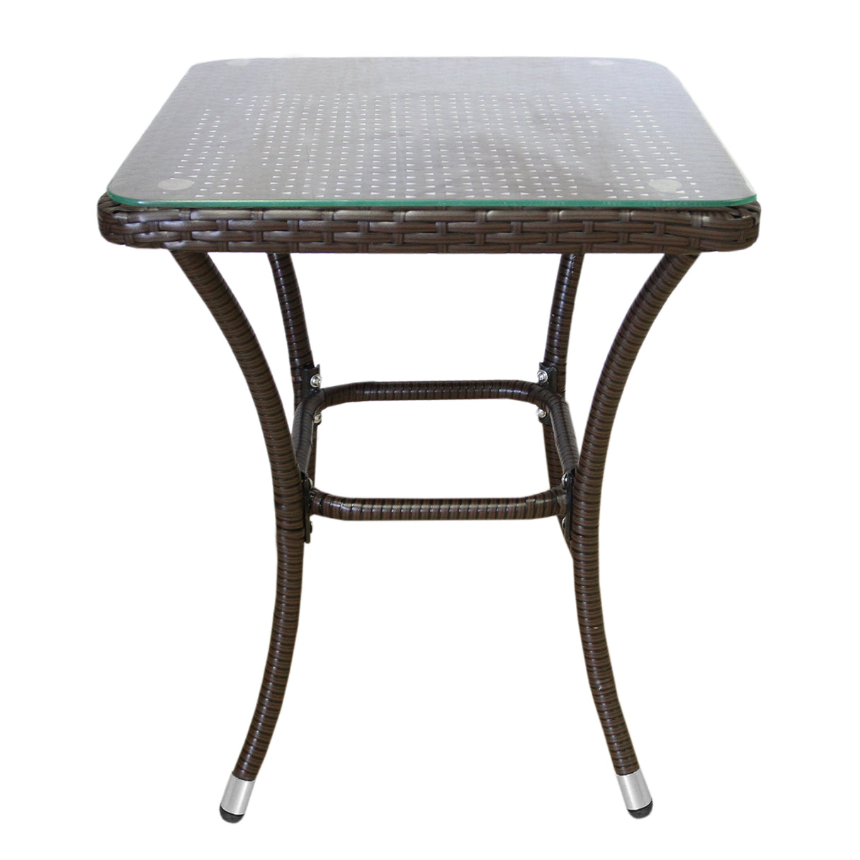 Jardí 2-Seater Rattan Bistro Brown Set with Cushions & Rain Cover