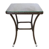 Jardí 2-Seater Rattan Bistro Brown Set with Cushions & Rain Cover