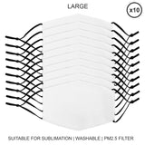 Large Face Masks Sublimation Blanks / 10 Pack