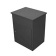 Stylish grey parcel post box with a sleek design, featuring a smooth finish and a secure front door for package delivery