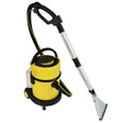 MAXBLAST 20L wet and dry vacuum cleaner in yellow and black, featuring a flexible hose, sturdy handle, and cleaning nozzle for versatile use