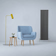 Anthracite grey designer flat panel radiator, 1600mm x 420mm, sleek vertical design, complements modern decor with a minimalist aesthetic