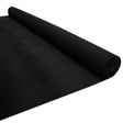Soft black carpet lining rolled out, featuring a smooth texture and durable material, ideal for van interiors and custom projects