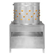 Stainless steel KuKoo poultry plucker machine with a 60cm drum, featuring multiple holes for efficient feather removal and a sturdy base