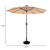 LED Tilt Parasol 2.7m With Tilt Base – Beige