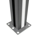 Brown composite fence panel angled piece with two LED posts, featuring a sleek design and durable materials for outdoor use