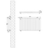 Black oval single column radiator with dimensions 600mm x 1020mm, featuring sleek lines and modern valve fittings for efficient heating