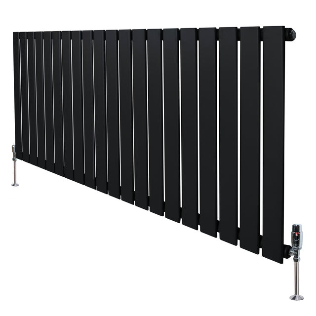 Single Valve Radiator Flat Single Column Radiator & Valves – 600mm x 1400mm – Black – Monster ...