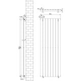 Sleek white flat single column radiator with vertical bars, dimensions 1600mm x 560mm, ideal for modern heating solutions