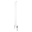 Sleek white flat single column radiator with vertical lines, measuring 1800mm x 280mm, paired with stylish valves for modern interiors