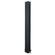 Traditional 4 column radiator in anthracite grey, featuring a sleek vertical design with textured fins and integrated valves
