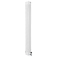 Traditional white 4 column radiator with a sleek vertical design, measuring 1800 x 200mm, featuring a valve at the base