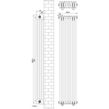 Traditional black 4 column radiator with dimensions 1800 x 380mm, featuring smooth, sleek lines and a classic design suitable for various interiors