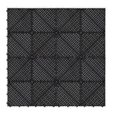 Vented Garage Floor Tiles x 225 With Edges - Black