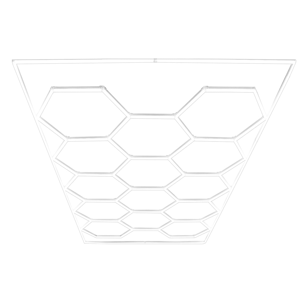 Hexagon LED Lights x 2 & Vented Garage Floor Tiles x 225 With Edges - Grey
