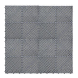 Hexagon LED Lights x 2 & Vented Garage Floor Tiles x 225 With Edges - Grey