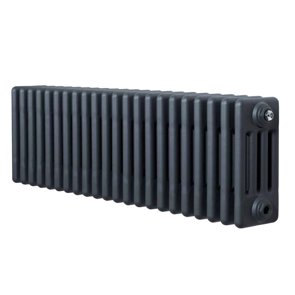 Traditional anthracite 4 column radiator, 300 x 1010mm, featuring a sleek, textured finish and a modern design for efficient heating