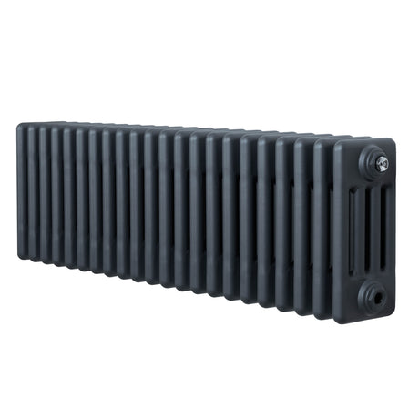 Traditional anthracite 4 column radiator, 300 x 1010mm, featuring a sleek, textured finish and a modern design for efficient heating