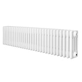 Traditional white 4 column radiator measuring 300 x 1370mm, featuring a sleek, smooth finish and a classic design ideal for home heating