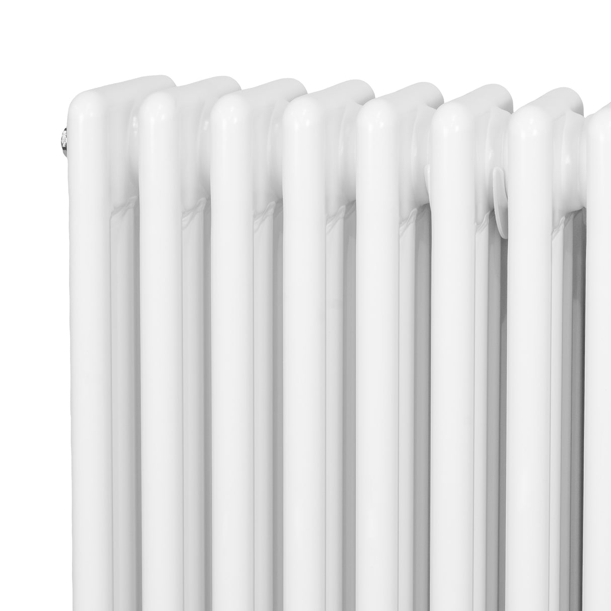 Traditional white 4 column radiator with a sleek, glossy finish, measuring 300 x 1370mm, ideal for classic home heating