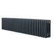 Traditional anthracite 4 column radiator, 300 x 1505mm, featuring a sleek, elongated design with a textured surface for efficient heat distribution