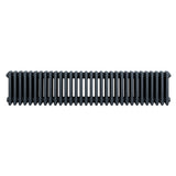Traditional anthracite 4 column radiator, 300 x 1505mm, featuring a sleek, textured surface and classic design for efficient heating