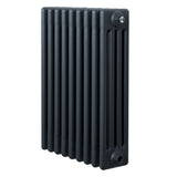 Traditional anthracite grey 4 column radiator, 600 x 425mm, featuring a sleek, smooth finish and vertical design for efficient heating