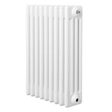 Traditional white 4 column radiator measuring 600 x 425mm, featuring a smooth, glossy finish and a classic design for effective heating