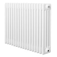 Traditional white 4 column radiator, 600 x 785mm, featuring a smooth, glossy finish and vertical slats for efficient heating
