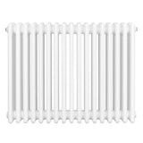 Traditional white 4 column radiator with a smooth, glossy finish, measuring 600 x 785mm, ideal for classic home heating