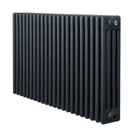 Traditional anthracite grey 4 column radiator, 600 x 1010mm, featuring a sleek, textured finish and sturdy metal construction