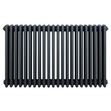 Traditional anthracite grey 4 column radiator with a sleek, smooth finish and elongated vertical tubes, ideal for modern interiors