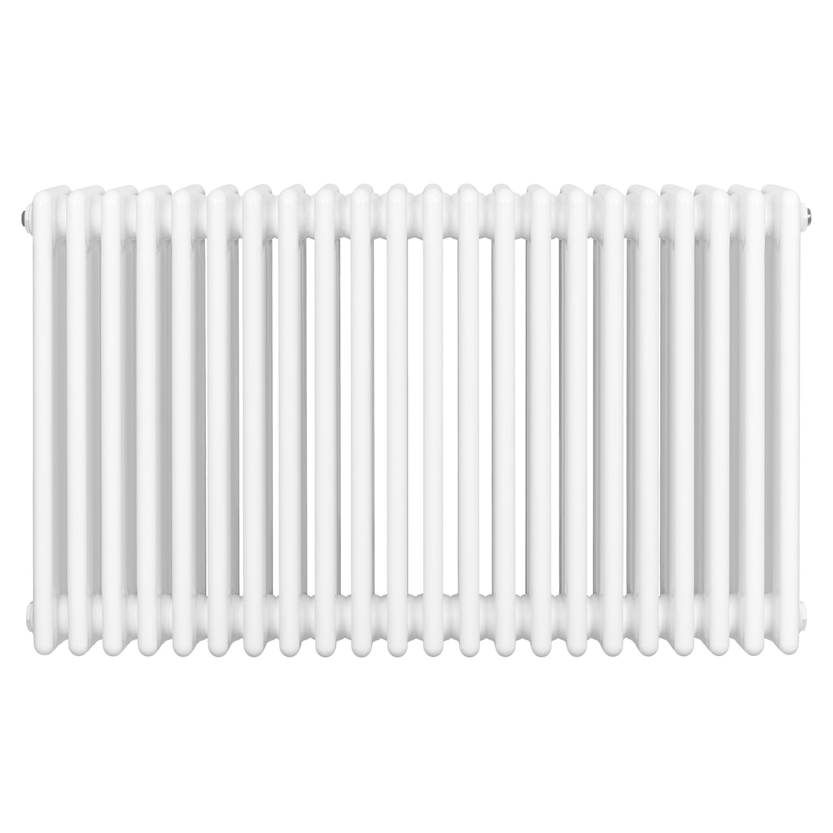 Traditional white 4 column radiator, 600 x 1010mm, featuring smooth, glossy finish and rounded edges for a classic look