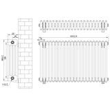 Traditional white 4 column radiator with dimensions 600 x 1010mm, featuring a sleek, smooth finish and classic design elements