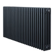 Traditional 4 column radiator in anthracite grey, featuring a sleek, vertical design with a smooth, matte finish and sturdy construction