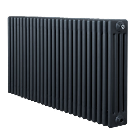 Traditional 4 column radiator in anthracite grey, featuring a sleek, vertical design with a smooth, matte finish and sturdy construction