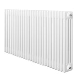 Traditional white 4 column radiator, 600 x 1190mm, featuring a smooth, glossy finish and vertical ribbed design for efficient heating